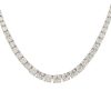 14k White Gold 10.97ctw Natural Round Brilliant Cut Diamond Graduated Tennis Necklace
