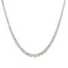 14k White Gold 10.97ctw Natural Round Brilliant Cut Diamond Graduated Tennis Necklace