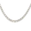 14k White Gold 10.97ctw Natural Round Brilliant Cut Diamond Graduated Tennis Necklace