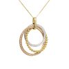 14k Tri-Color Gold 1.66ctw Natural Round Brilliant Cut Diamond 3-Circle Overlapping Necklace