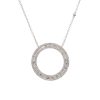14k White Gold 1.65ctw Natural Baguette Cut Diamond Circle Pendant/Necklace