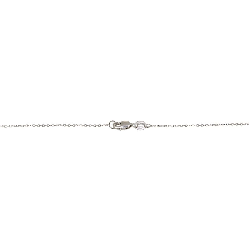 14k White Gold 1.32ctw Natural Baguette Cut Diamond Sprinkle Oval Shape Necklace