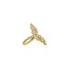 18k Yellow Gold 3.17ctw Natural Pear & Oval Shape Diamond Bypass Ring