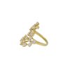 18k Yellow Gold 3.17ctw Natural Pear & Oval Shape Diamond Bypass Ring