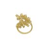 18k Yellow Gold 3.17ctw Natural Pear & Oval Shape Diamond Bypass Ring