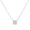 18k White Gold 0.74ctw Round Brilliant & Baguette Diamond Square Necklace