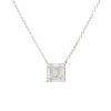 18k White Gold 0.74ctw Round Brilliant & Baguette Diamond Square Necklace