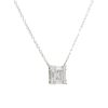 18k White Gold 0.74ctw Round Brilliant & Baguette Diamond Square Necklace