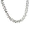 18k White Gold 16.23ctw Natural Pear Shape & Round Brilliant Cut Diamond Necklace