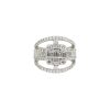18k White Gold 2.87ctw Natural Round Brilliant & Baguette Cut Diamond Mosaic Open Ring