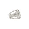 18k White Gold 2.87ctw Natural Round Brilliant & Baguette Cut Diamond Mosaic Open Ring