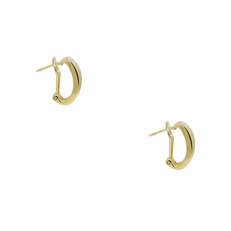 14k Yellow Gold 0.65ctw Round Brilliant Cut Diamond Channel Set Hoop Earrings