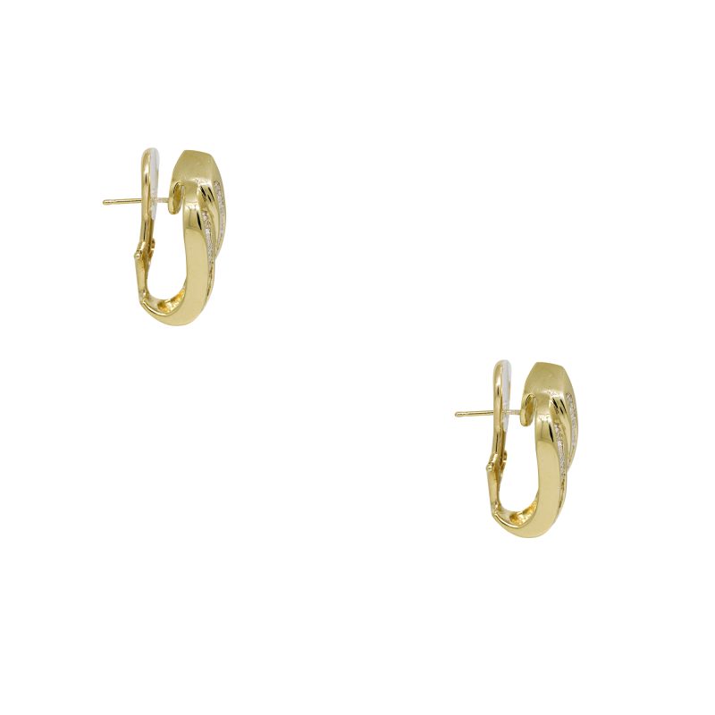 14k Yellow Gold 1.52ctw Natural Baguette Cut Diamond Twist Earrings