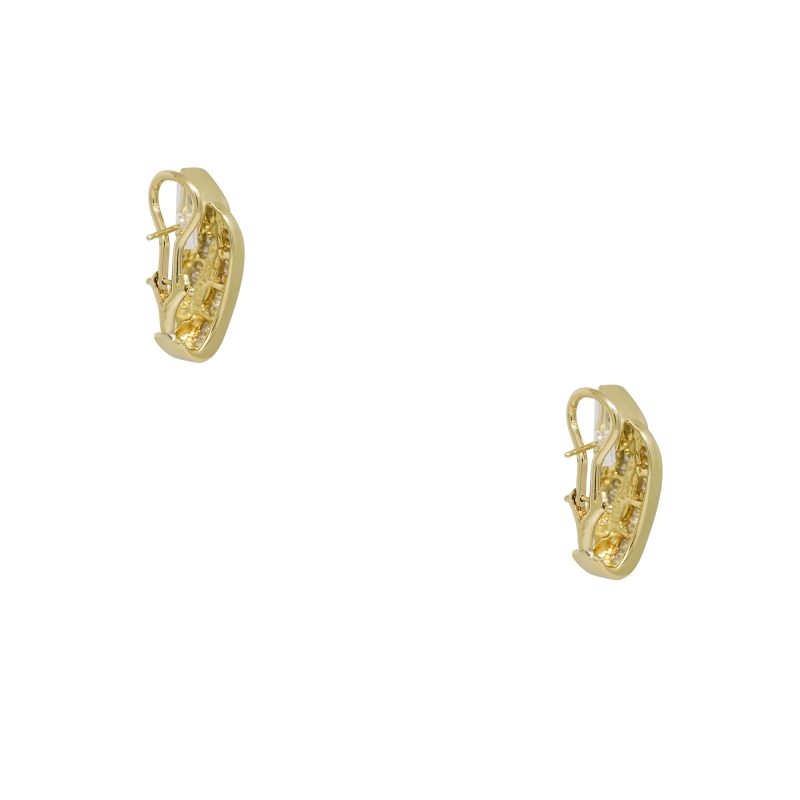 14k Yellow Gold 1.52ctw Natural Baguette Cut Diamond Twist Earrings