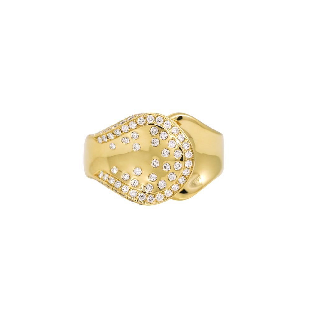18k Yellow Gold 0.60ctw Round Brilliant Diamond Sprinkle Ring
