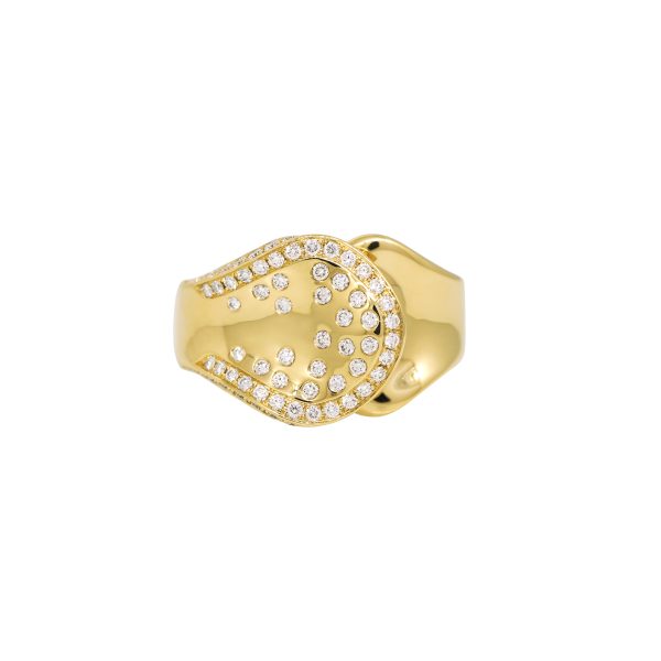 18k Yellow Gold 0.60ctw Round Brilliant Diamond Sprinkle Ring