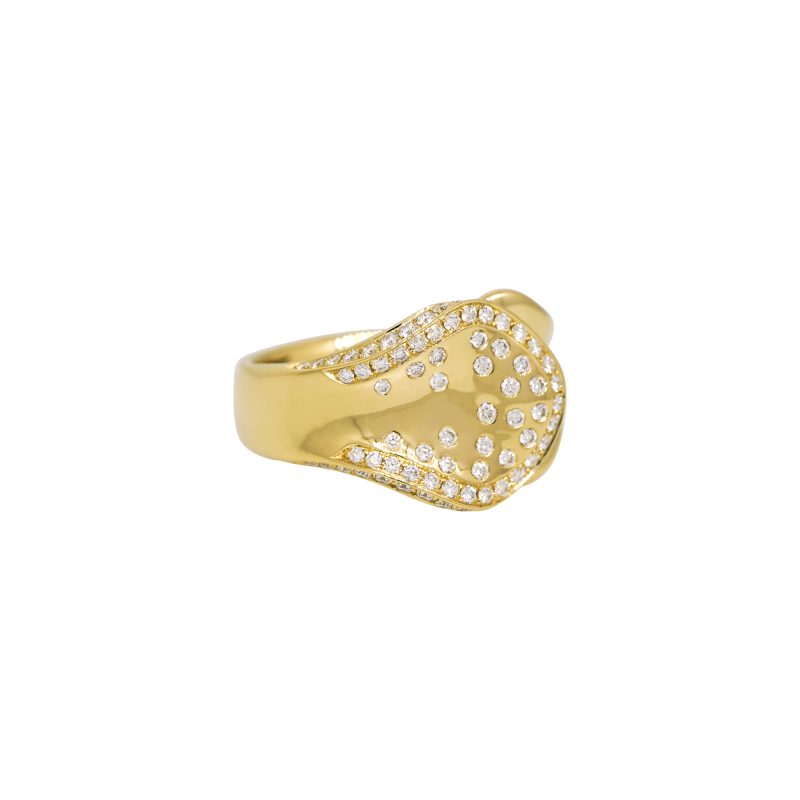 18k Yellow Gold 0.60ctw Round Brilliant Diamond Sprinkle Ring