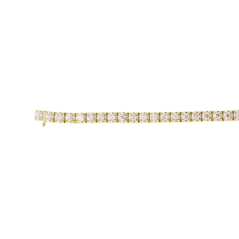 14k Yellow Gold 2.50ctw Natural Round Brilliant Cut Diamond Tennis Bracelet