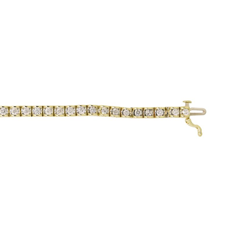 14k Yellow Gold 2.50ctw Natural Round Brilliant Cut Diamond Tennis Bracelet