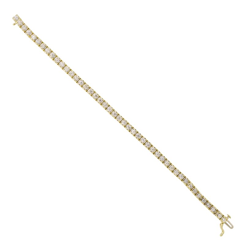 14k Yellow Gold 2.50ctw Natural Round Brilliant Cut Diamond Tennis Bracelet