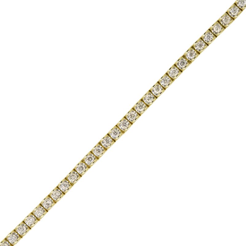 14k Yellow Gold 2.50ctw Natural Round Brilliant Cut Diamond Tennis Bracelet