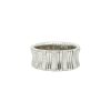 18k White Gold 6.19 Carat Natural Diamond 7 Station Ribbed Stretchable Bracelet