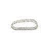 18k White Gold 6.19 Carat Natural Diamond 7 Station Ribbed Stretchable Bracelet