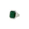 GIA 18k White Gold Natural 13.07 Carat Emerald & Natural Diamond Halo Ring