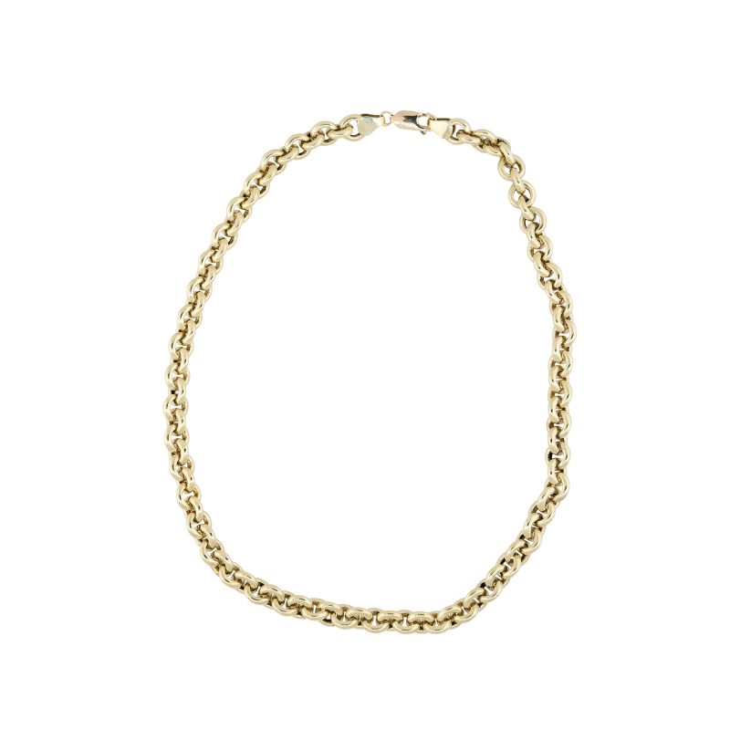 14k Yellow Gold 8mm Solid Round Link Chain 16" Necklace