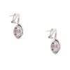 14k White Gold 4.5 Carat Amethyst & 1.05 Carat Diamond Halo Drop Earrings
