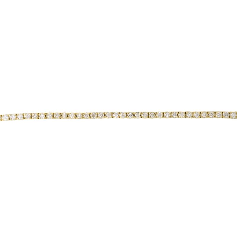 14k Yellow Gold Natural 3.0 Carat Round Brilliant Diamond Tennis Bracelet