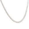 14k White Gold Natural 3.42 Carat Round Brilliant Diamond Bezel Set Half-Way Tennis Necklace