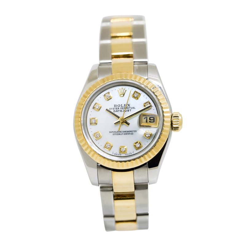 Rolex 179173 Datejust Two-Tone Mother of Pearl Diamond Dial Ladies Watch