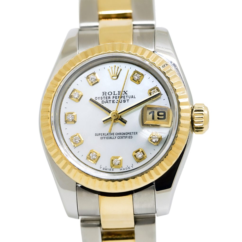 Rolex 179173 Datejust Two-Tone Mother of Pearl Diamond Dial Ladies Watch