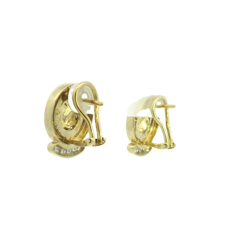 14k Yellow Gold Natural 0.20 Carat Round Brilliant Diamond Medusa Earrings