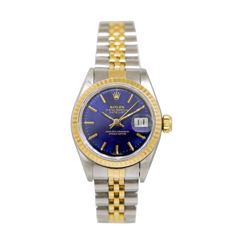 Rolex 69173 Datejust Two-Tone Blue Stick Dial Ladies Watch