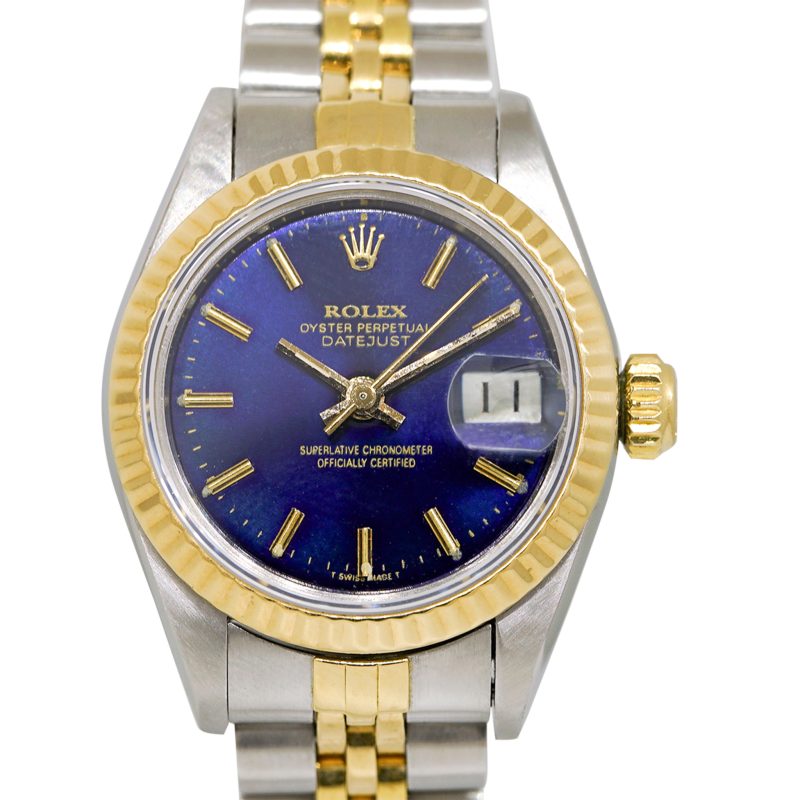 Rolex 69173 Datejust Two-Tone Blue Stick Dial Ladies Watch