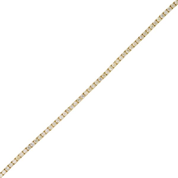 14k Yellow Gold Natural 2.53 Carat Round Brilliant Diamond Tennis Bracelet