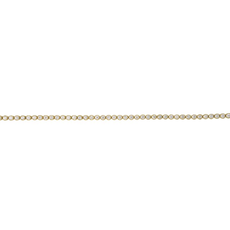 14k Yellow Gold Natural 2.5 Carat Round Brilliant Diamond Tennis Bracelet