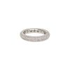 14k White Gold Natural 1.25 Carat Round Brilliant Cut Diamond Ribbed Eternity Band