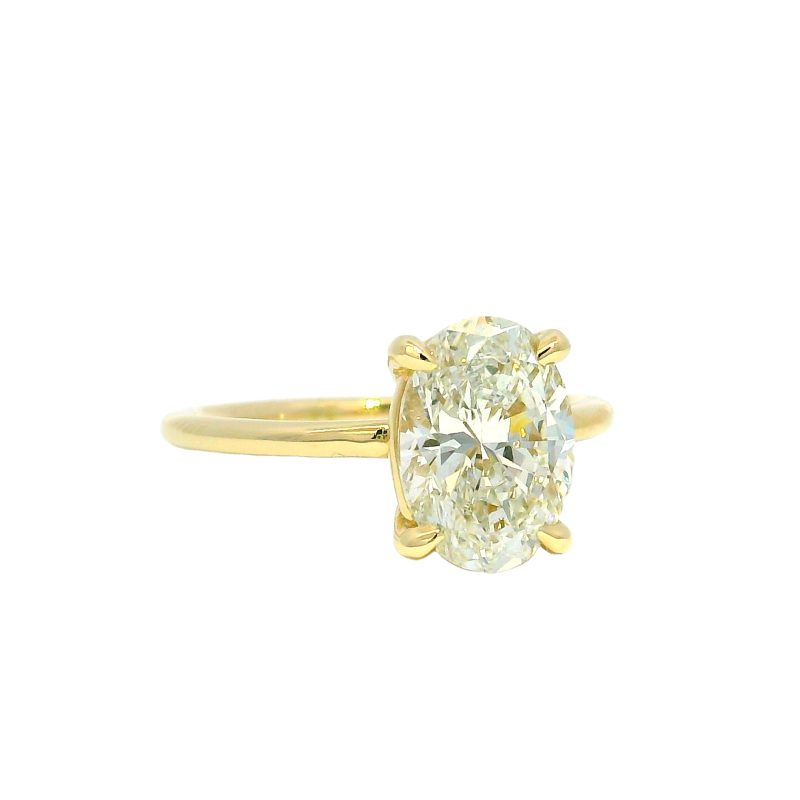 GIA 18k Yellow Gold Natural 2.00 Carat Oval Cut Diamond Engagement Ring