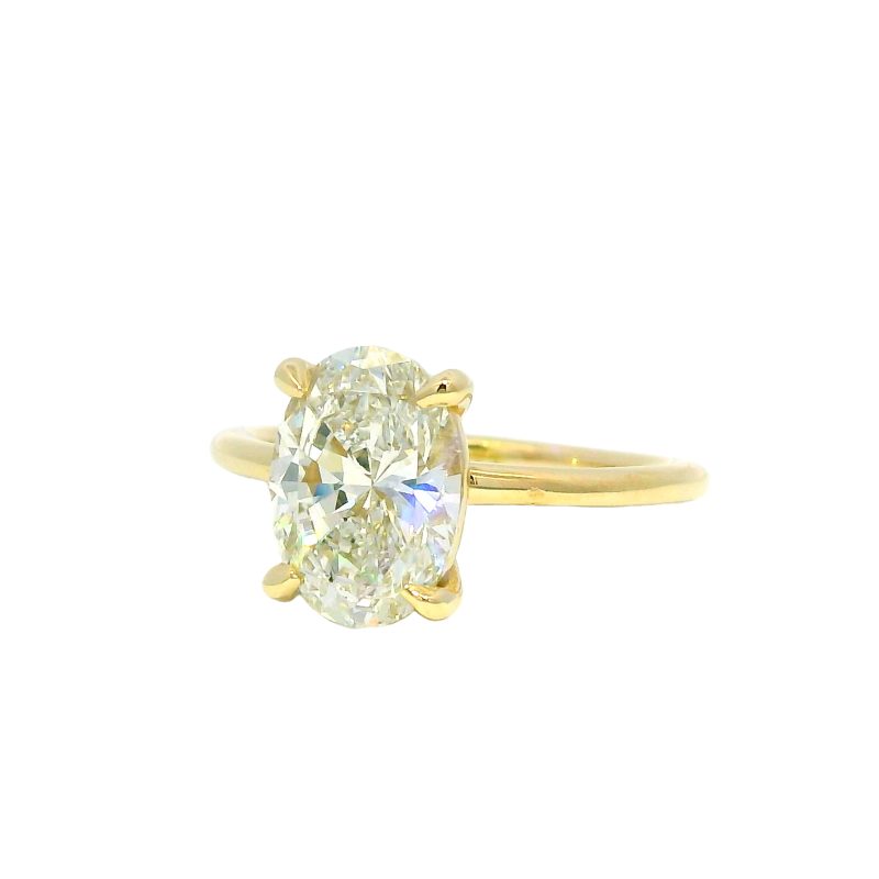 GIA 18k Yellow Gold Natural 2.00 Carat Oval Cut Diamond Engagement Ring