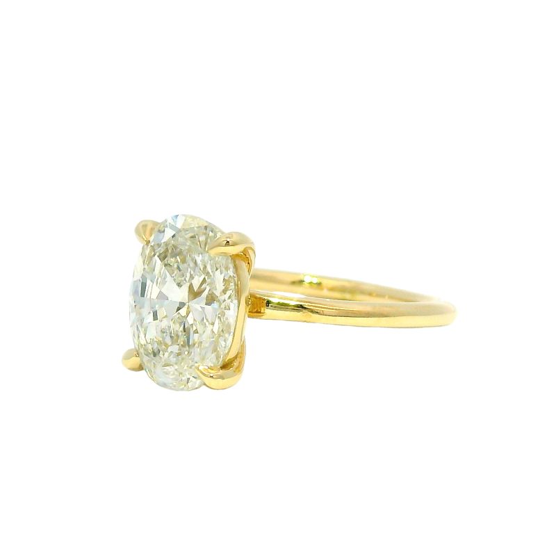GIA 18k Yellow Gold Natural 2.00 Carat Oval Cut Diamond Engagement Ring