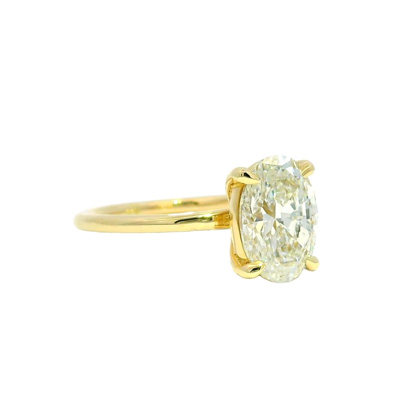 GIA 18k Yellow Gold Natural 2.00 Carat Oval Cut Diamond Engagement Ring