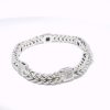 18k White Gold Natural 0.30 Carat Diamond 5-Station Woven Link Bracelet