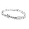 18k White Gold Natural 0.30 Carat Diamond 5-Station Woven Link Bracelet