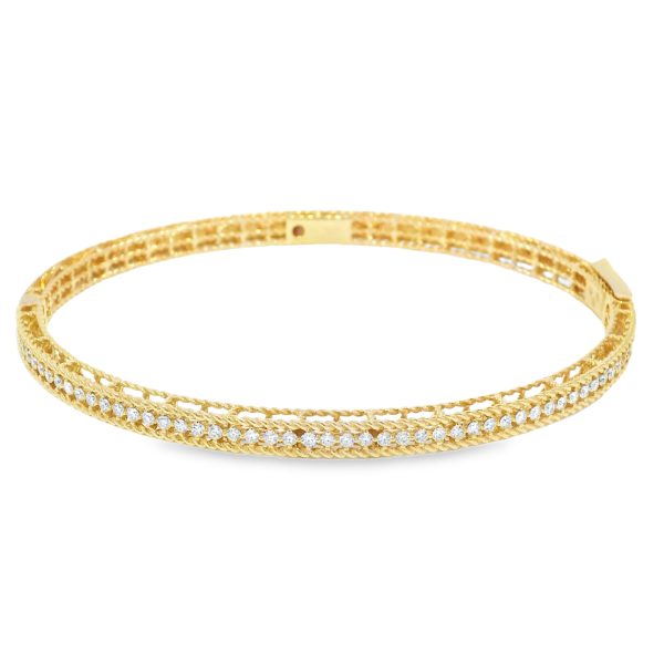 Roberto Coin 18k Rose Gold Symphony Princess Diamond Hinged Bracelet