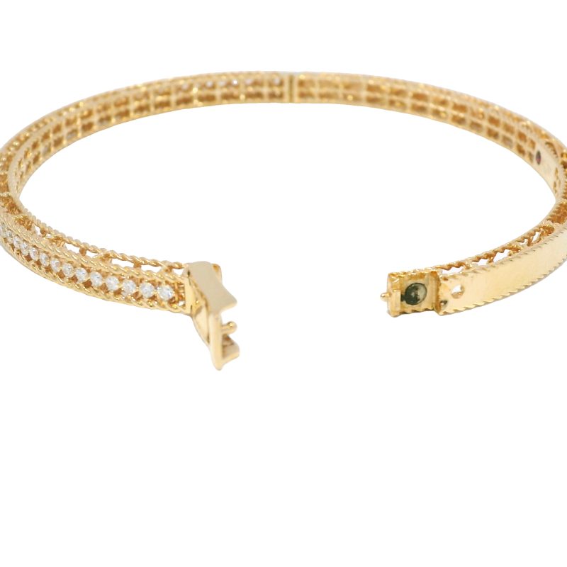 Roberto Coin 18k Rose Gold Symphony Princess Diamond Hinged Bracelet