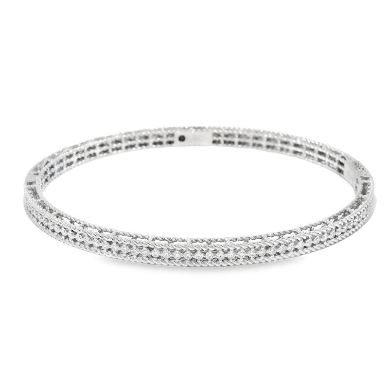 Roberto Coin 18k White Gold Symphony Princess Diamond Hinged Bracelet