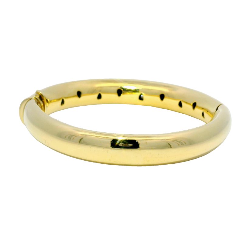 Tiffany & Co. 18k Yellow Gold Scattered Diamond Hinged Solid Bracelet
